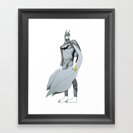 бетмен with no shoes Framed Art Print