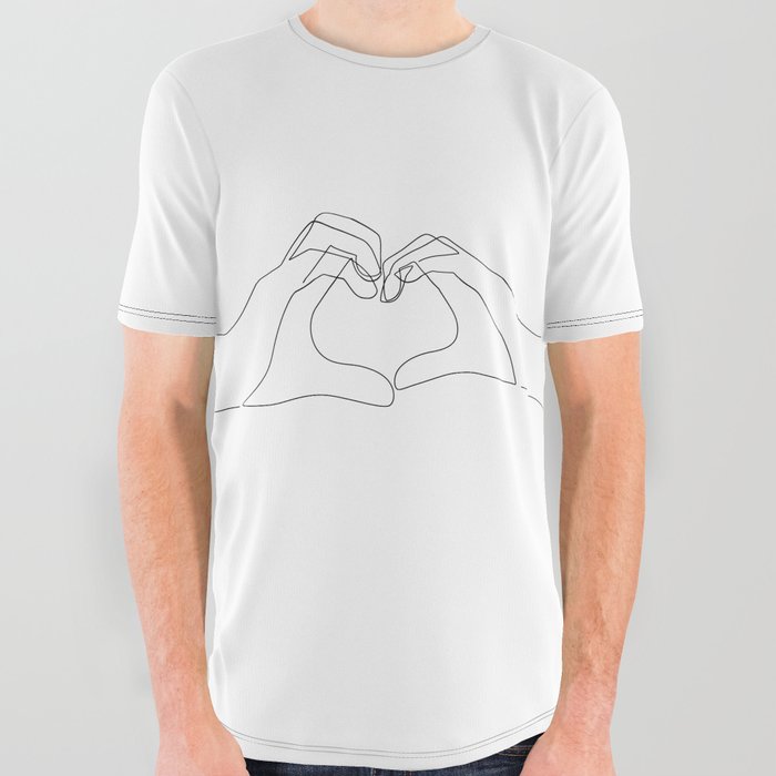 Hand Heart All Over Graphic Tee