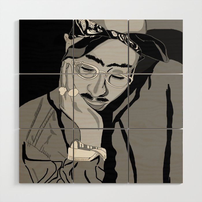 Thug in thought Wood Wall Art