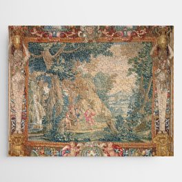 Antique 17th Century Romantic Mythological Garden Italian Tapestry Jigsaw Puzzle