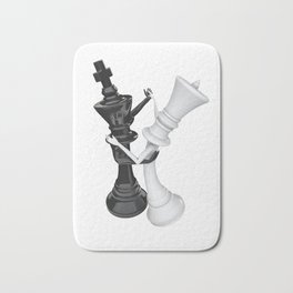Chess dancers Bath Mat | Music, Dancer, Game, Waltz, Love, White, Chess, Romance, Graphicdesign, Black 