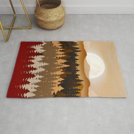 Pines in the moonlight Area & Throw Rug