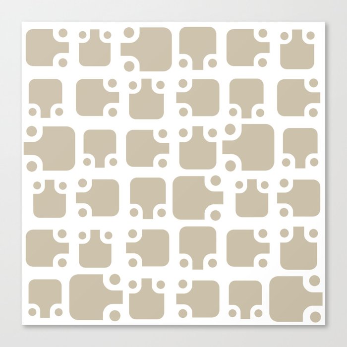 Mid Century Modern Abstract Pattern Slate Taupe 1 Canvas Print