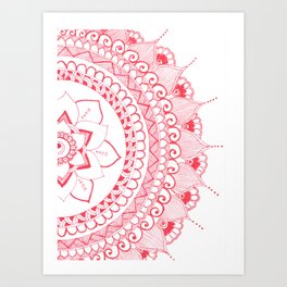 Red Mandala Design  Art Print
