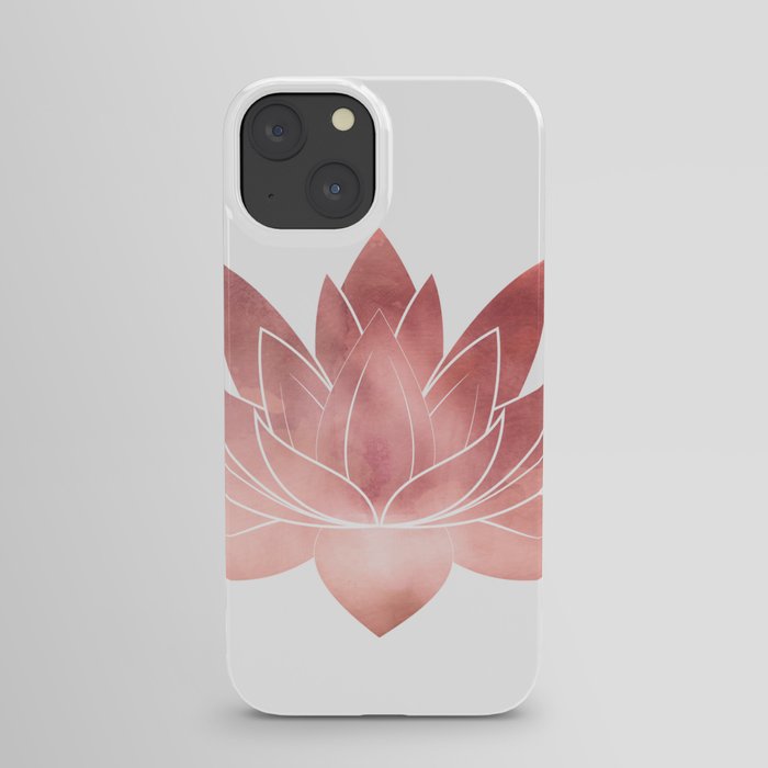 Pink Lotus Flower | Watercolor Texture iPhone Case