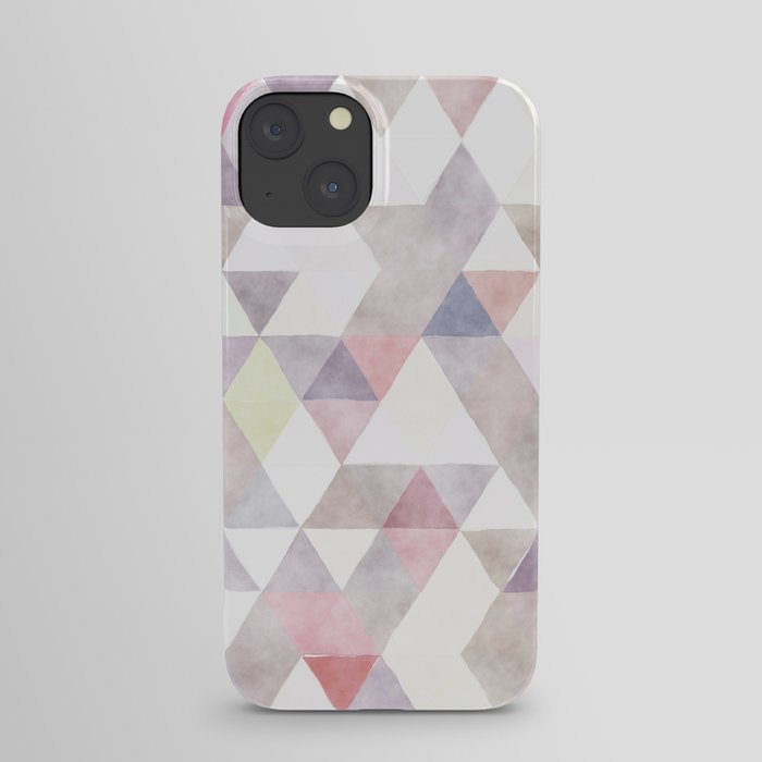 Modern abstract geometrical pastel tones watercolor iPhone Case