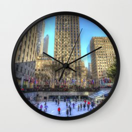 New York Ice Skating Wall Clock