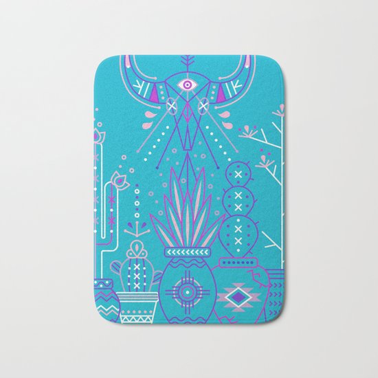 Santa Fe Garden – Blue & Purple Bath Mat