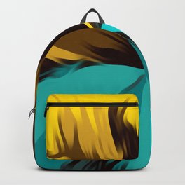 yellow green and brown splash painting texture abstract background Backpack
