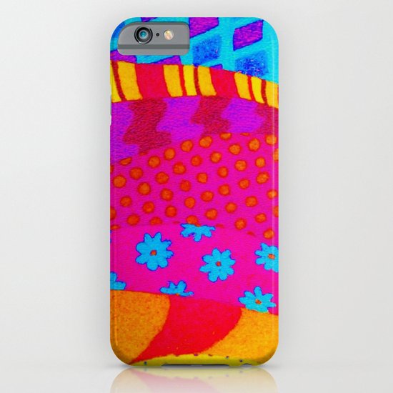 THE HIPSTER - Cool Colorful Vibrant Abstract Mixed Media Trendy Fabric Patterns Illustration iPhone & iPod Case
