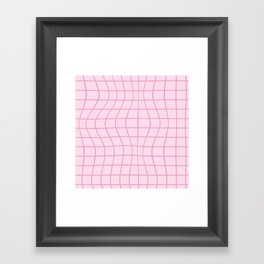 Twisted Grids-Y2K Aesthetic-Pattern Framed Art Print