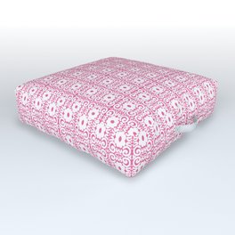 Spring Retro Daisy Lace Pink Mini Outdoor Floor Cushion
