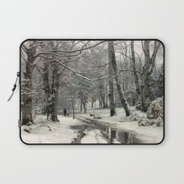 Beech Forest, Winter, 1881 by Anders Andersen-Lundby Laptop Sleeve