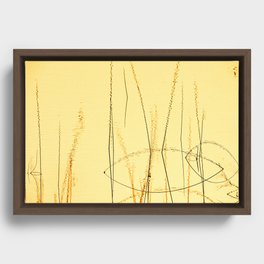 Golden yellow lake & lines Framed Canvas