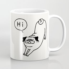 Greeting Stretch Pug Coffee Mug