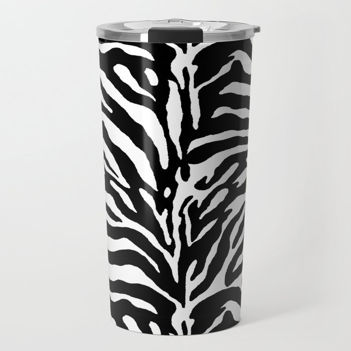 Wild Animal Print, Zebra in Black and White Travel Mug