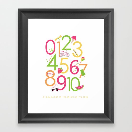 Counting / Numbers for Girls Framed Art Print