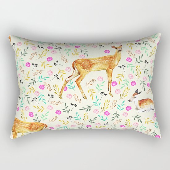 Deers #society6 #illustration #christmas Rectangular Pillow
