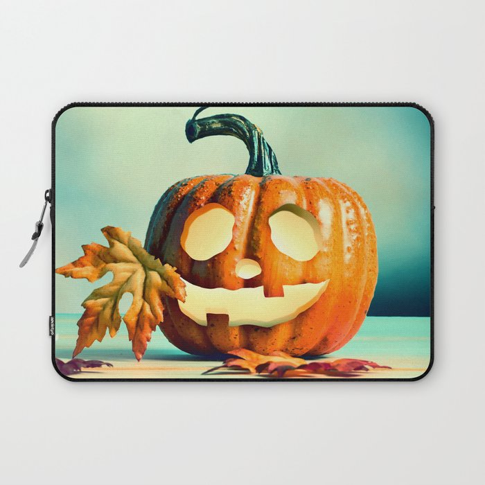 Halloween Pumpkin on a Table Laptop Sleeve