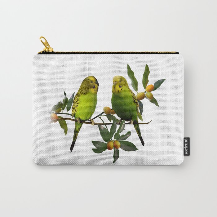 Budgies in Kumquat Tree Carry-All Pouch