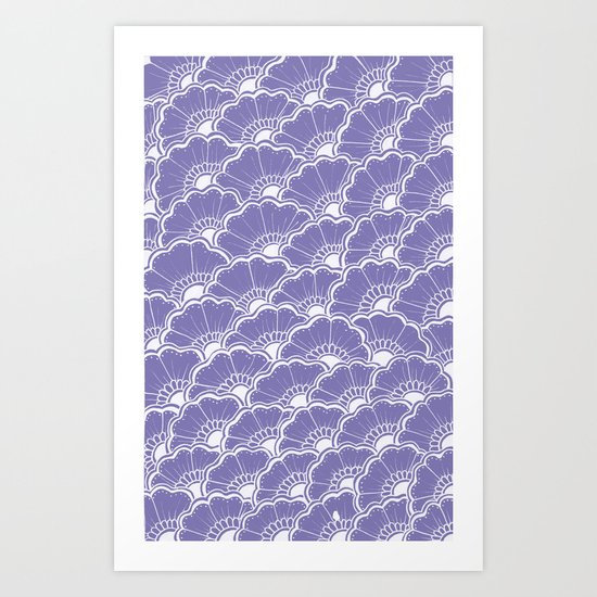 Hand-Drawn Summer Flowers: Purple Art Print