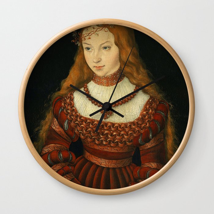 Lucas Cranach the Elder "Portrait of Princess Sibylle of Cleve" Wall Clock