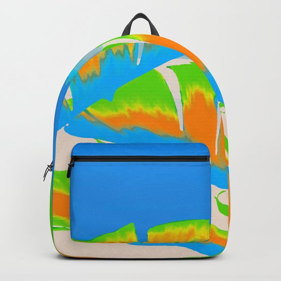 Tropical Colored Banana Leaves Design Backpack