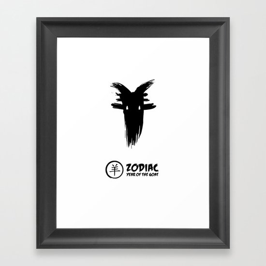 Chinese Zodiac - Year of the Goat Framed Art Print