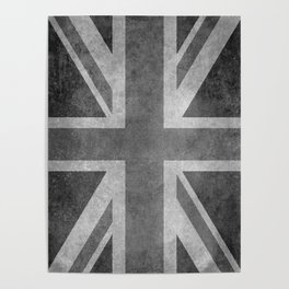 British Union Jack flag grungy style Poster