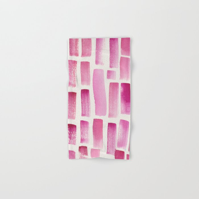 Stripe Pink  | 190213 Watercolour Abstract Painting Hand & Bath Towel