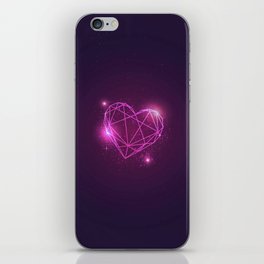 Shimmering Pink Geometric Heart iPhone Skin