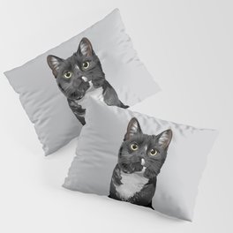 Tuxedo Cat Portrait Pillow Sham