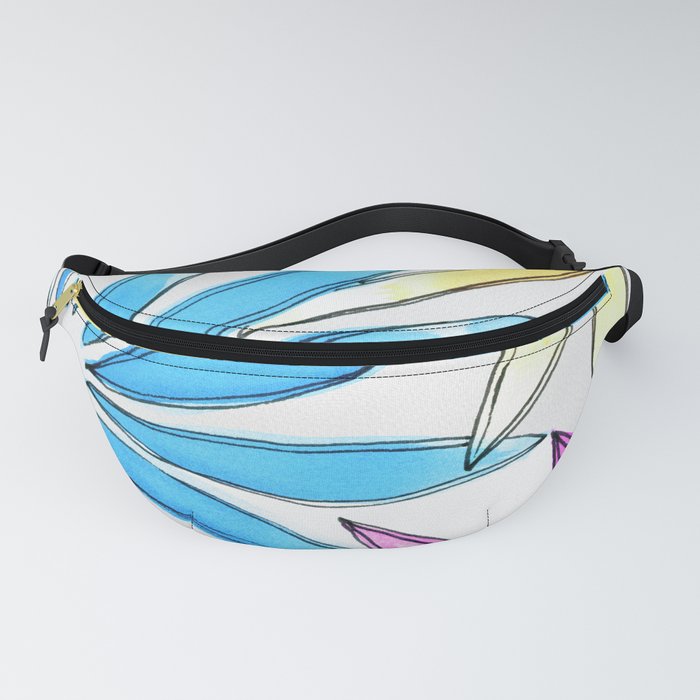 Leaves Wipping Willow - Blue Pink Yellow Fanny Pack