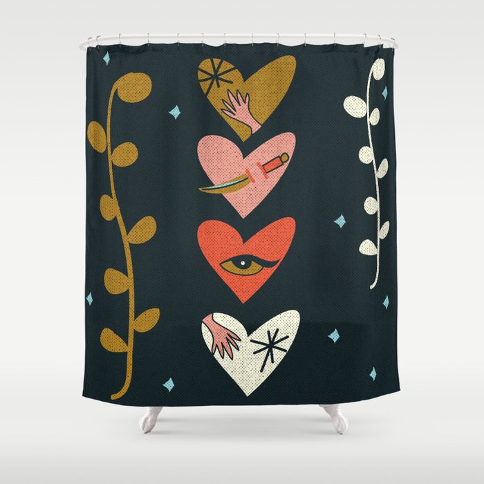 Be Still My Beating Heart Shower Curtain