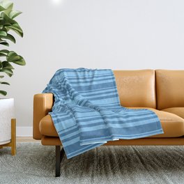 [ Thumbnail: Blue and Light Sky Blue Colored Lines Pattern Throw Blanket ]