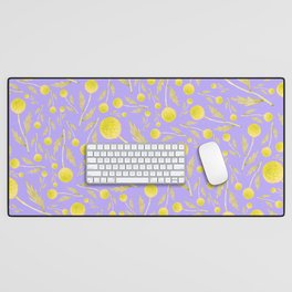 Yellow wildflowers on purple Desk Mat