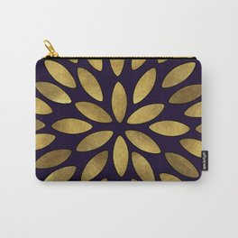 Classic Golden Flower Leaves Pattern Carry-All Pouch