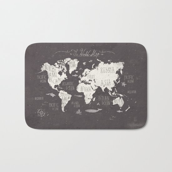 The World Map Bath Mat