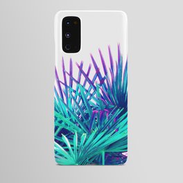 Cool modern teal purple gradient artistic palm tree tropical plants Android Case