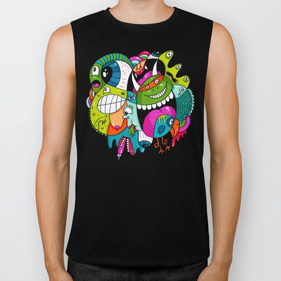 Complicated Scribble Biker Tank