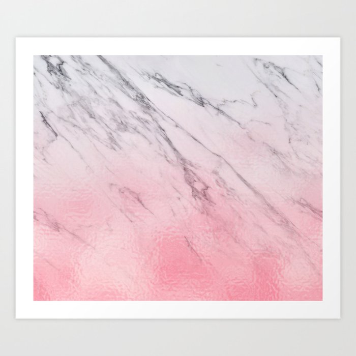 Cotton candy marble Art Print