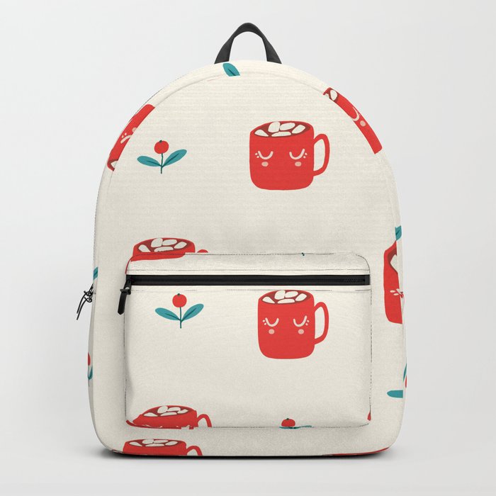 Cute Red Mug Christmas Pattern Backpack