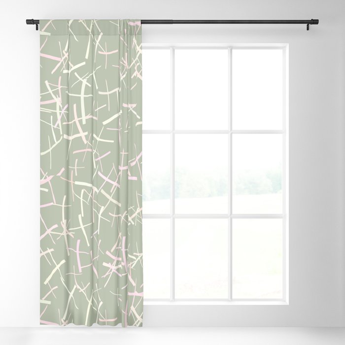 Chaos Crosses In Sage Green Cream And, Sage Green And Cream Curtains