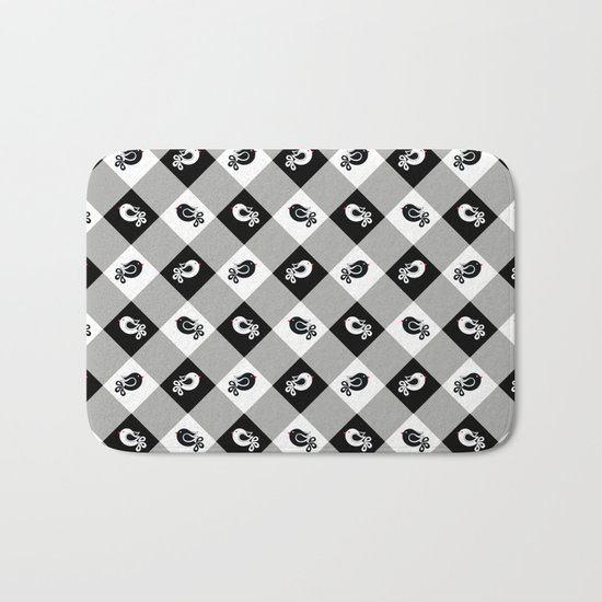 black and white birds 1 Bath Mat