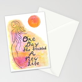 One Day She Started a New Life Stationery Cards