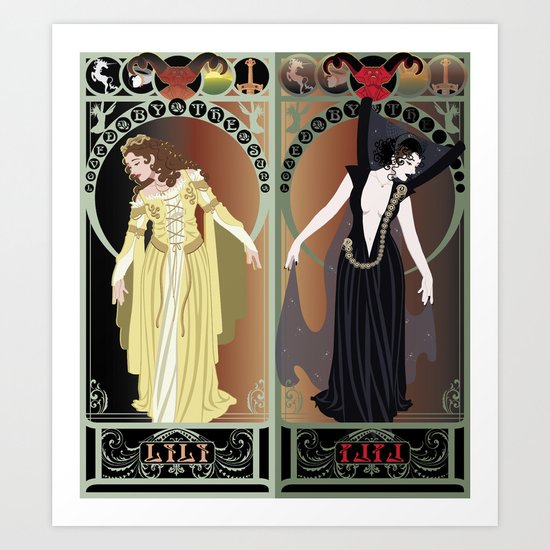 Legend Nouveau - Mirrored Art Print