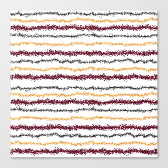 Brown Leafy Line Pattern Canvas Print