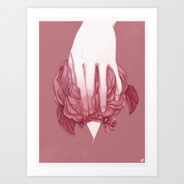 Desire Art Print | Digital, Illustration, Girl, Pleasure, Drawing, Sex, Nature, Flower, Animal, Pink 