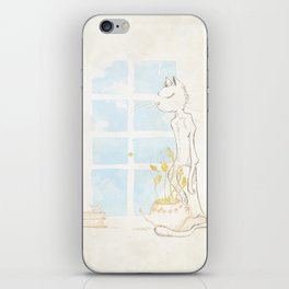 Cat Smelling Flower iPhone Skin