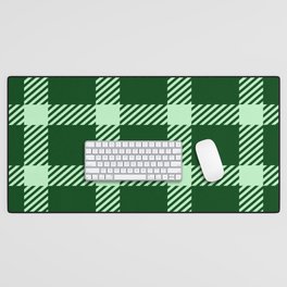 Green & Black Color Check Design Desk Mat